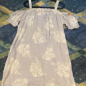 Joe Fresh Blue Dress Floral Pattern US Girls 14 Worn Good Condition